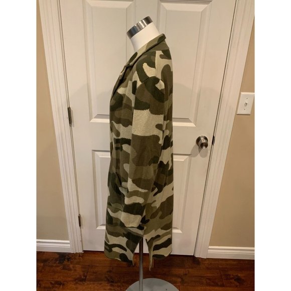 Maeve Anthropologie Green Camo Long Cardigan Sweater, Size XS - Picture 5 of 7